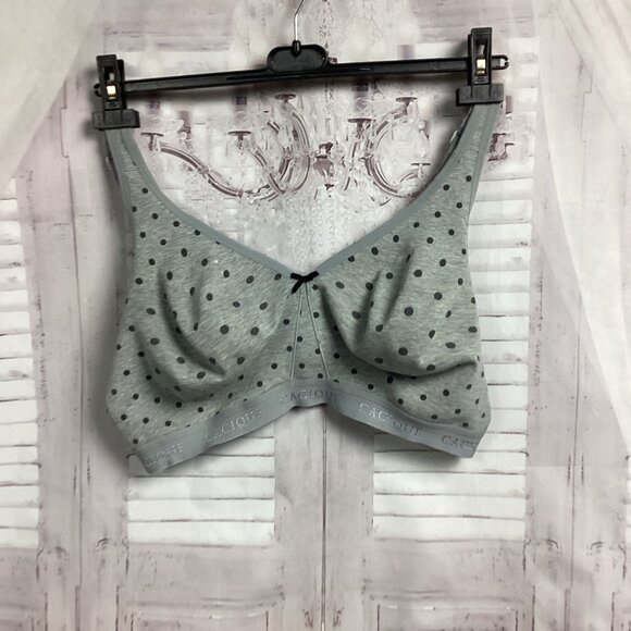 Cacique Bra Gray w/ Black Polka Dots No Wire 44DDD - Picture 7 of 7